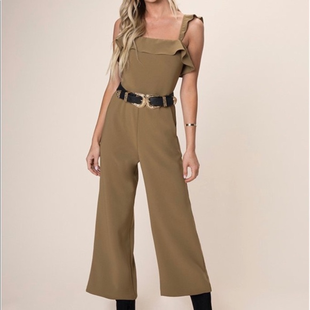 Kittenish Chelsea Jumpsuit/Romper- Olive Green
